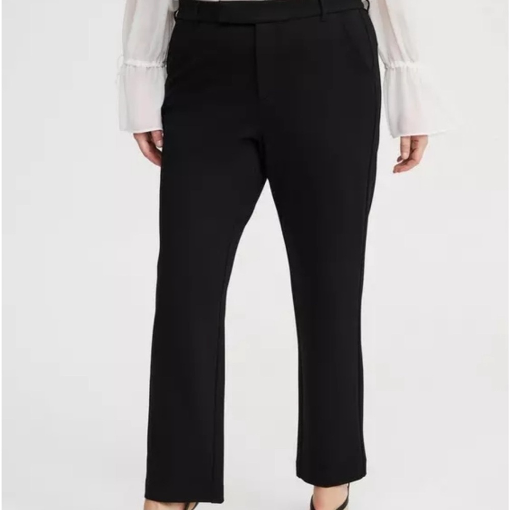 Torrid Plus-Size Pantsuit Studio Luxe Ponte Straight-Leg trouser, peplum blazer - Picture 9 of 15